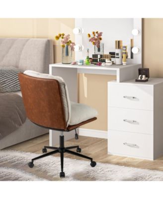 Armless Home Office Chair with Rocking Backrest Design