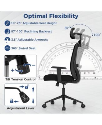 Ergonomic Office Chair with Adjustable Headrest and Recline