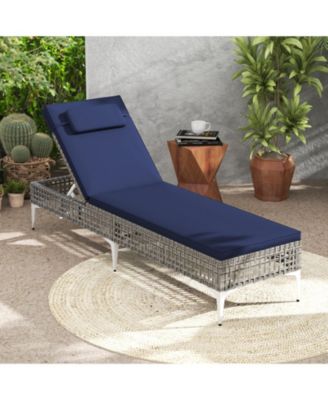 Patio Chaise Lounge Chair with Adjustable Backrest and Headrest