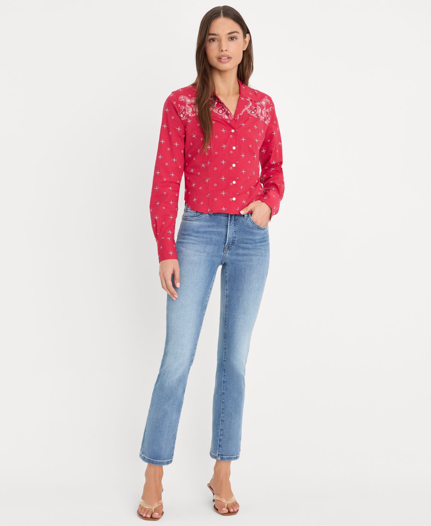 Женские джинсы Good American Dolly Joleans Mid-Rise Straight-Leg, цвет: Индиго — фото 2