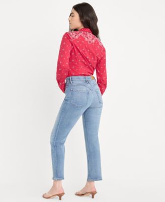 Petite Dolly Joleans Mid-Rise Straight-Leg Jeans