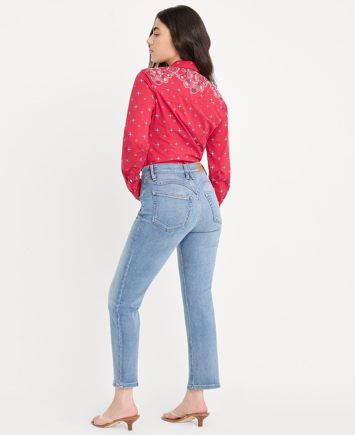 Good American Petite Dolly Joleans Mid-Rise Straight-Leg Jeans view 4 — MAYCSS fashion products