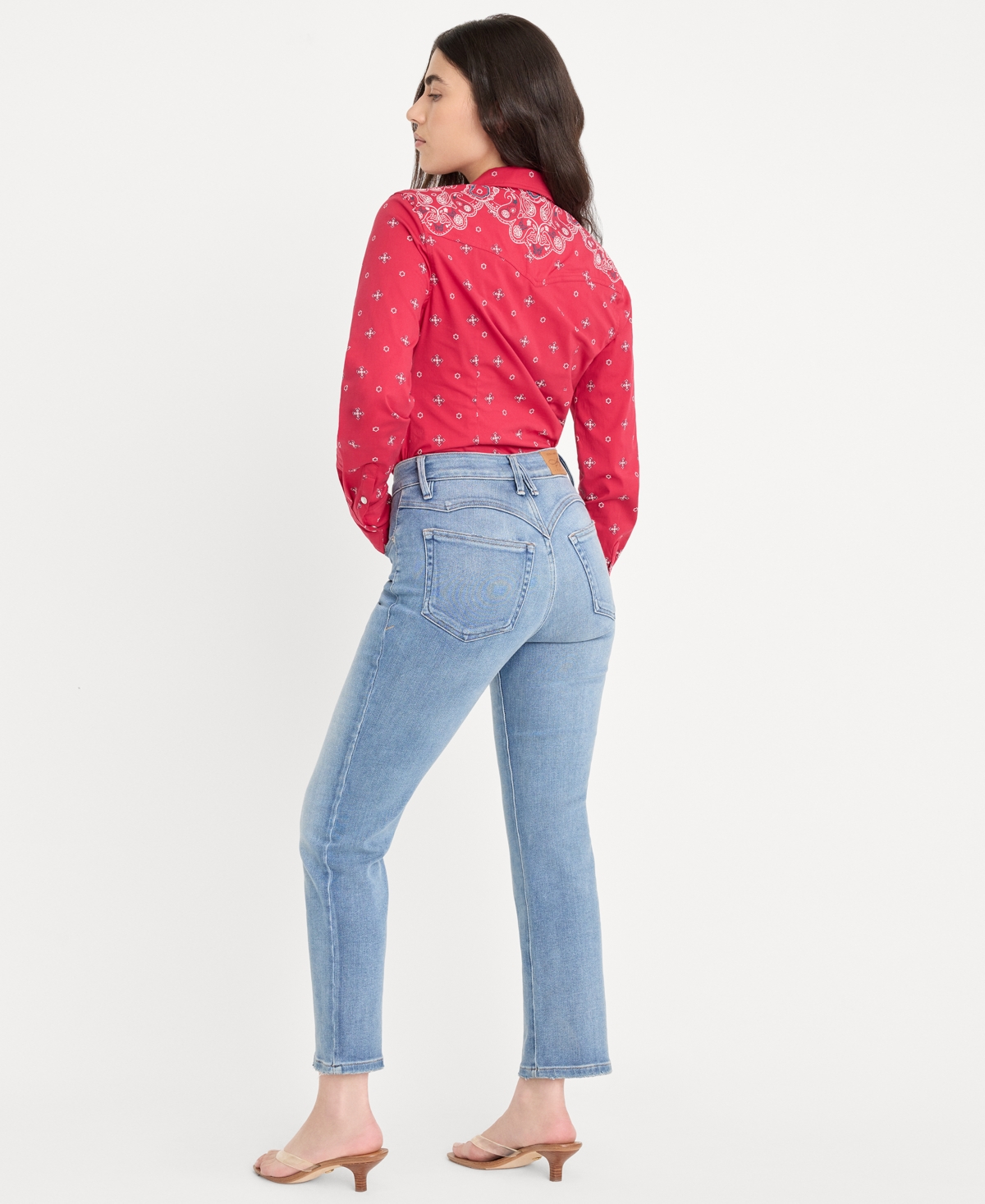 Good American Women's Mid-Rise Straight-Leg Jeans