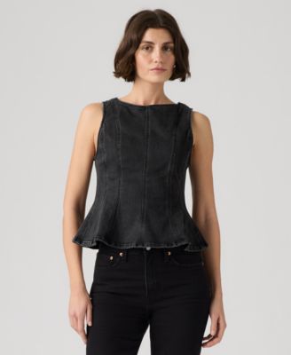 Women's Leighton Sleeveless High-Neck Peplum Top