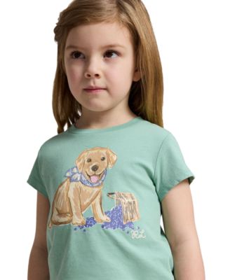 Girls' 2-6X Dog-Print Crewneck Jersey T-Shirt