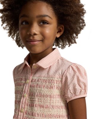 Girls' 2-6X Striped Club Collar Seersucker Dress