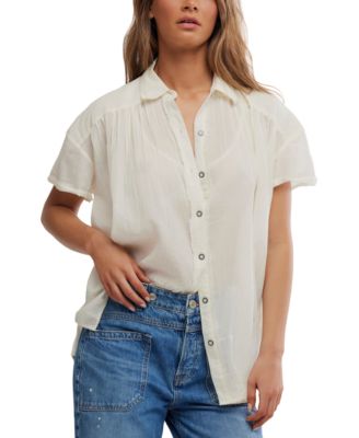 Women's Float Away Short-Sleeve Collared Cotton Shirt