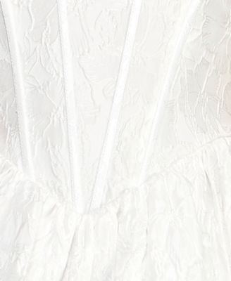 Juniors' Spaghetti Strap Corset Bodice Dress