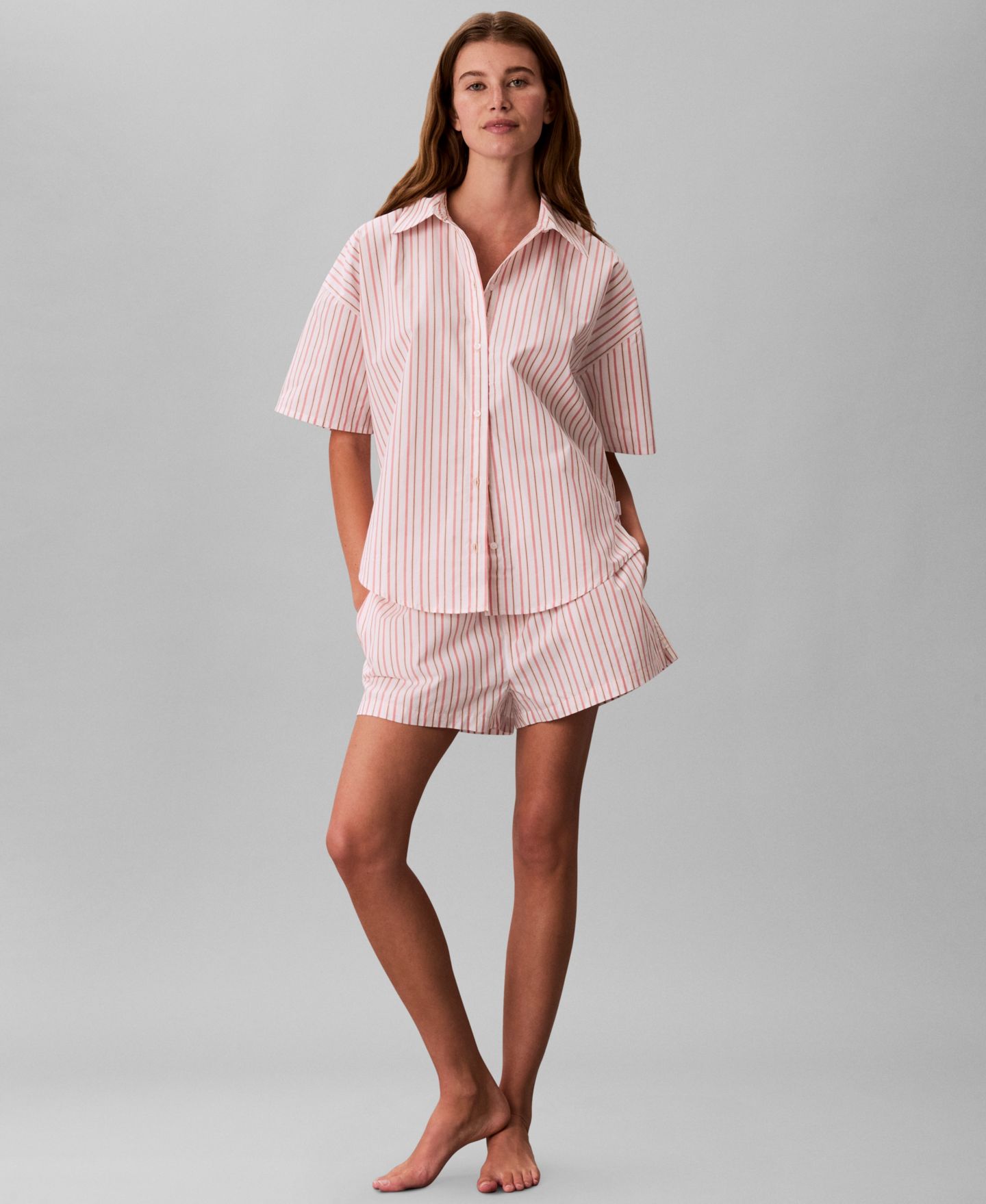 Женские шорты Calvin Klein Striped Pull-On Shorts QS7596, цвет: Полосатый, вариант 1 — фото 2