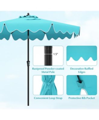 9 ft Patio Umbrella with Crank Handle and Push Button Tilt