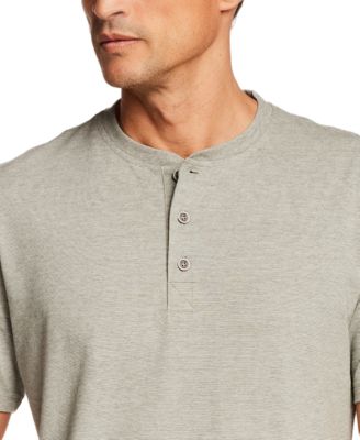 Men's Short-Sleeve Micro-Stripe Henley T-Shirt
