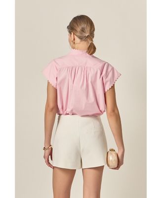 Women's Ric Rac Detailed Short Sleeve Shirt