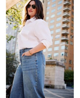 Women's Studded Wide Leg Jean