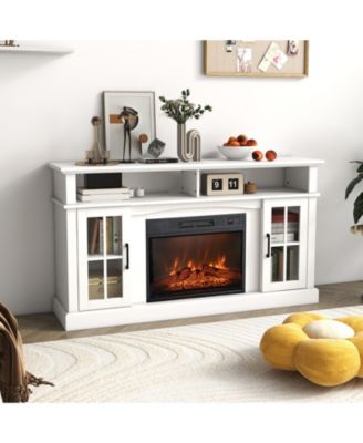 Fireplace TV Stand for TVs up to 65 in with Cabinets and Remote