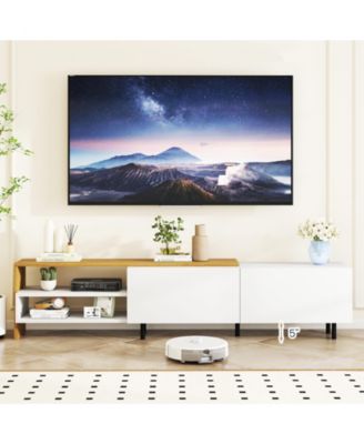 Modern TV Stand for TVs up to 80 in with Cabinets and Shelves