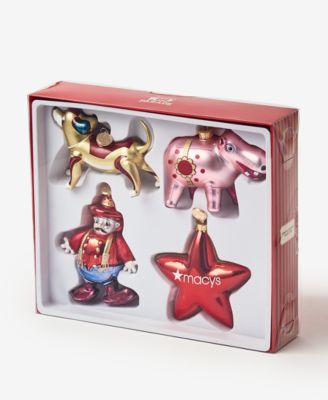 100th Thanksgiving Day Parade 4-Piece Glass Ornaments