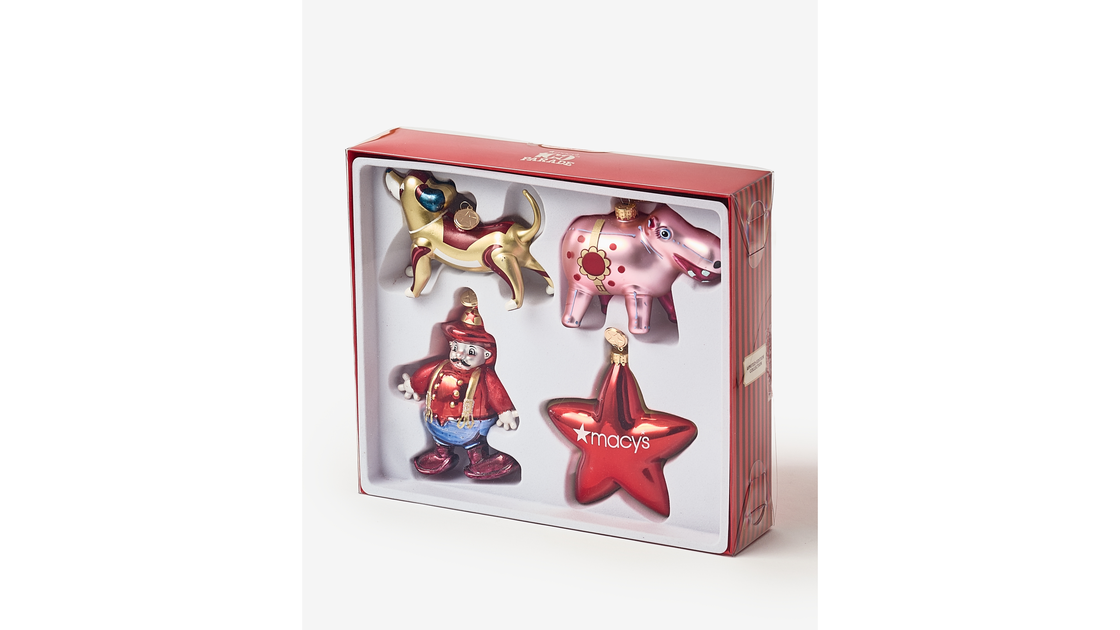 100th Thanksgiving Day Parade 4-Piece Glass Ornaments, Macy's Exclusive