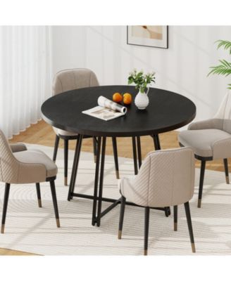 47 in Round Dining Table for Four to Six with Cross Base