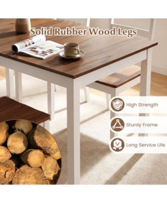 60 in Rectangular Dining Table with Solid Wood Legs