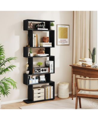 Tall 6-Shelf Bookshelf with Anti-Tipping Hardware