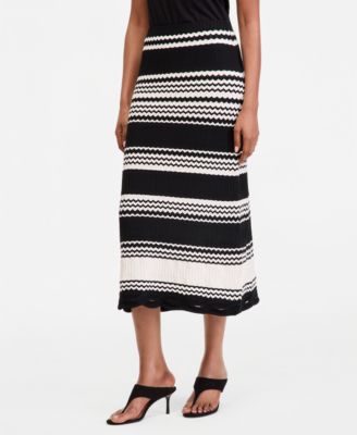 Women's Stripe Crochet Midi Skirt