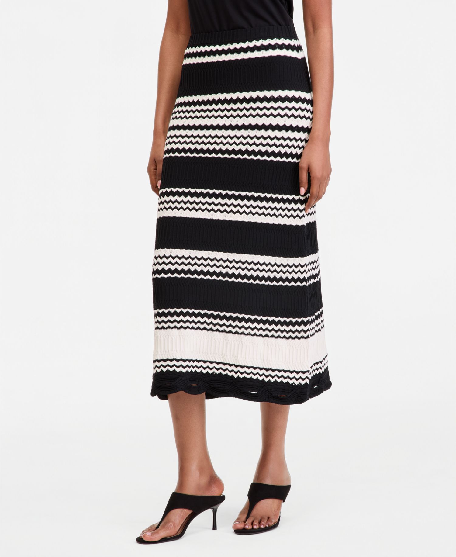 Women's Stripe Crochet Midi Skirt