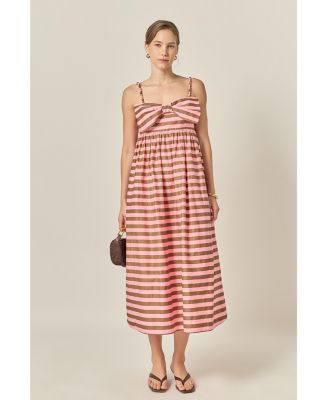 Women's Striped Midi Dress