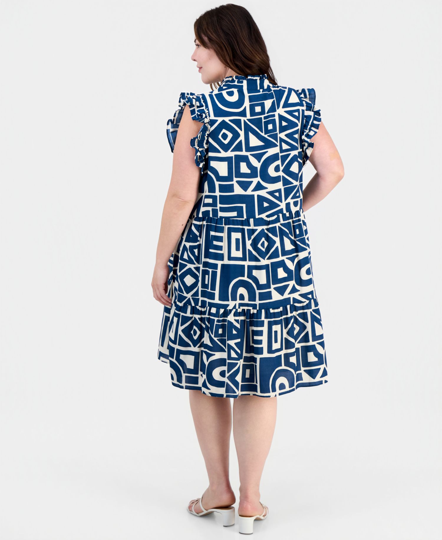 Plus Size Ruffled Tiered Shift Dress