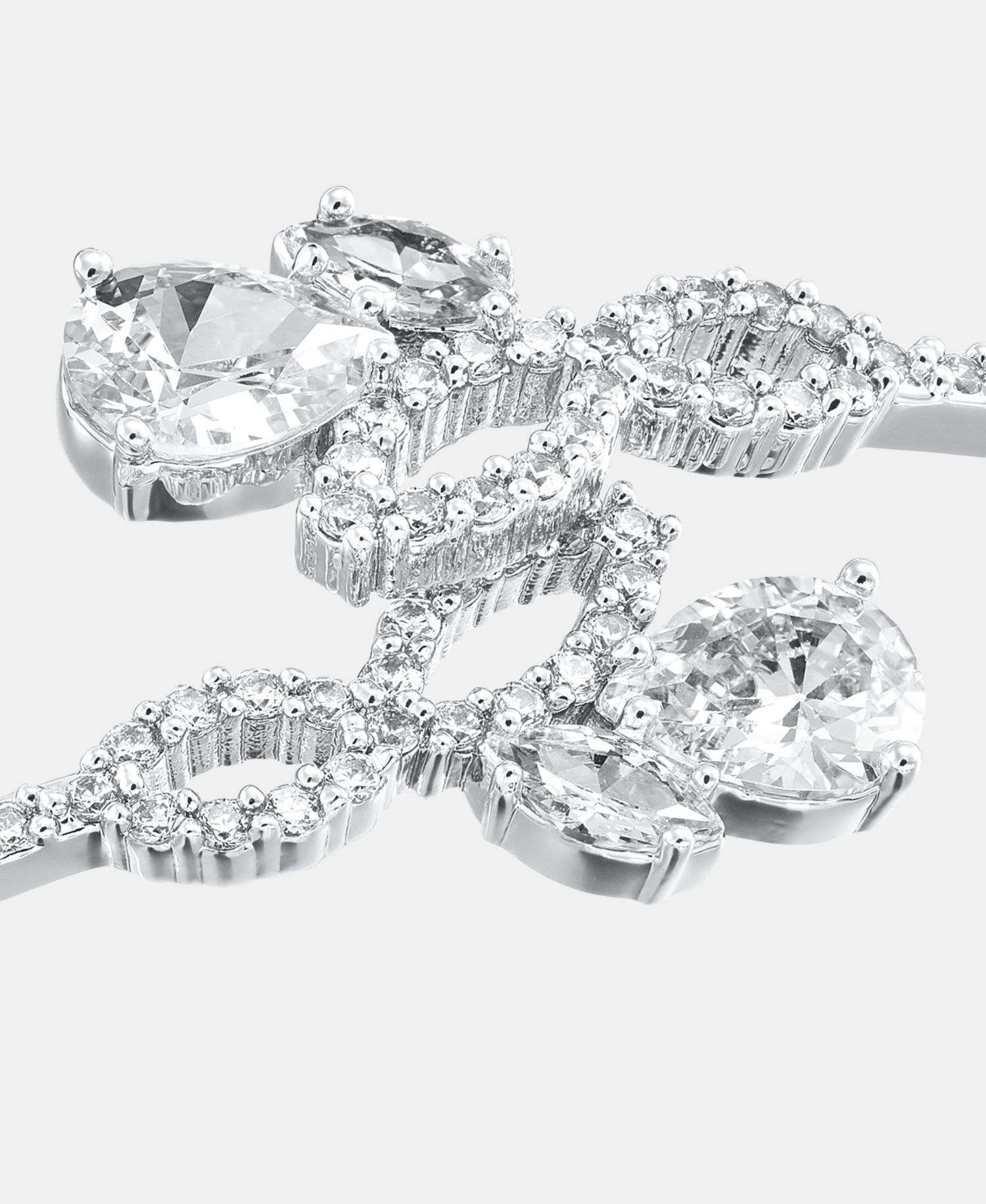 Cubic Zirconia Bypass Bangle Bracelet