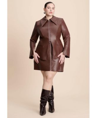 Women's Plus Size Faux Leather Mini Skirt