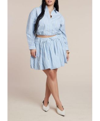 Women's Striped Bubble Mini Skirt