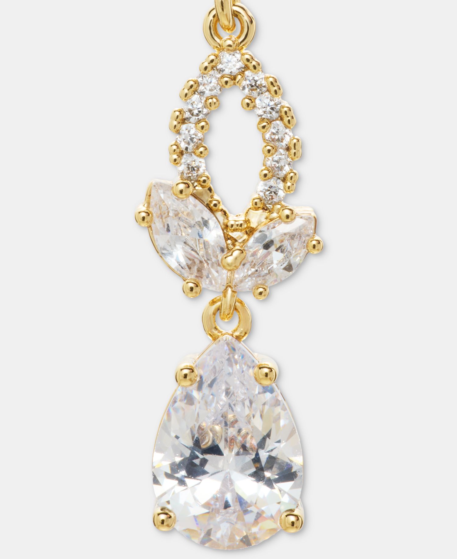 Cubic Zirconia Double Drop Earrings
