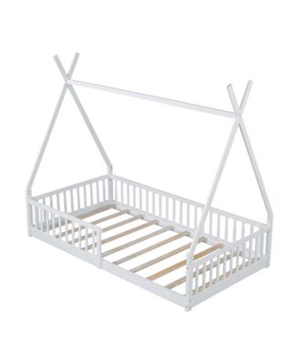 Wood House Bed Fence