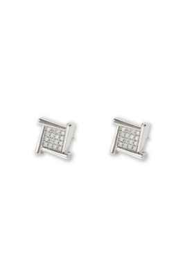 Atlas Crystal Square Stud Earrings