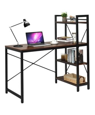 47.5 Inch Writing Study Computer Desk with 4-Tier Shelves