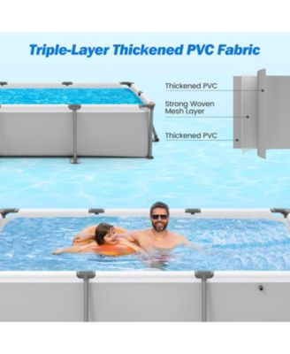 Above Ground Family Swimming Pool with Metal Frame 10 ft