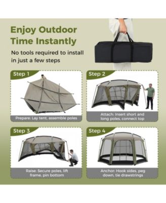 Six to Eight Person Canopy Tent with Zippered Door