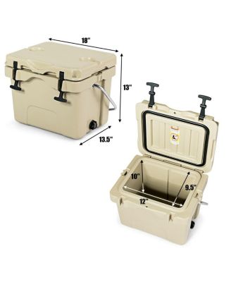 16 Quart Insulated Cooler with Cup Holders and Carry Handle