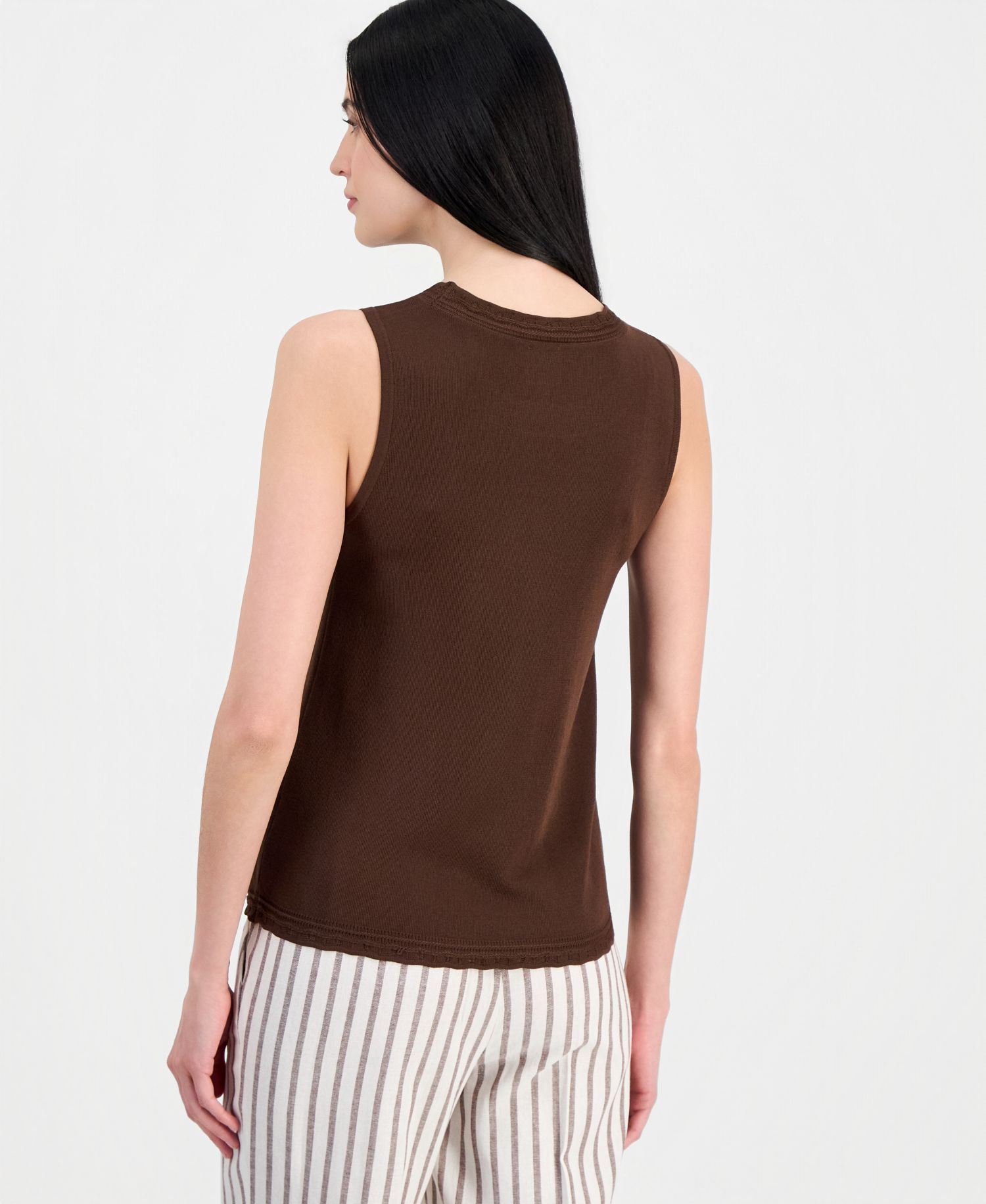 Women's Scallop-Trim Sleeveless Top