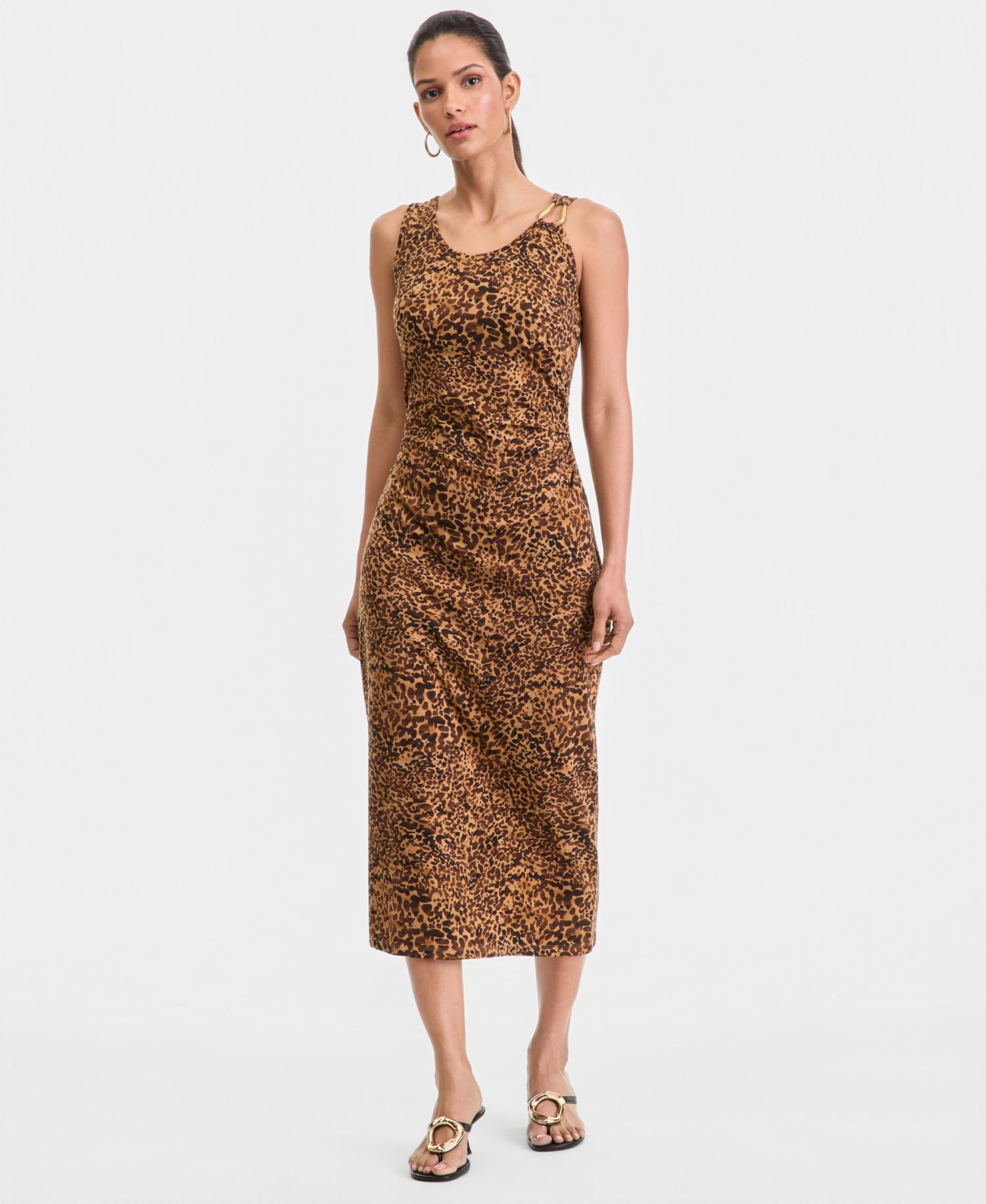 Women's Hardware-Strap Knit Midi Dress