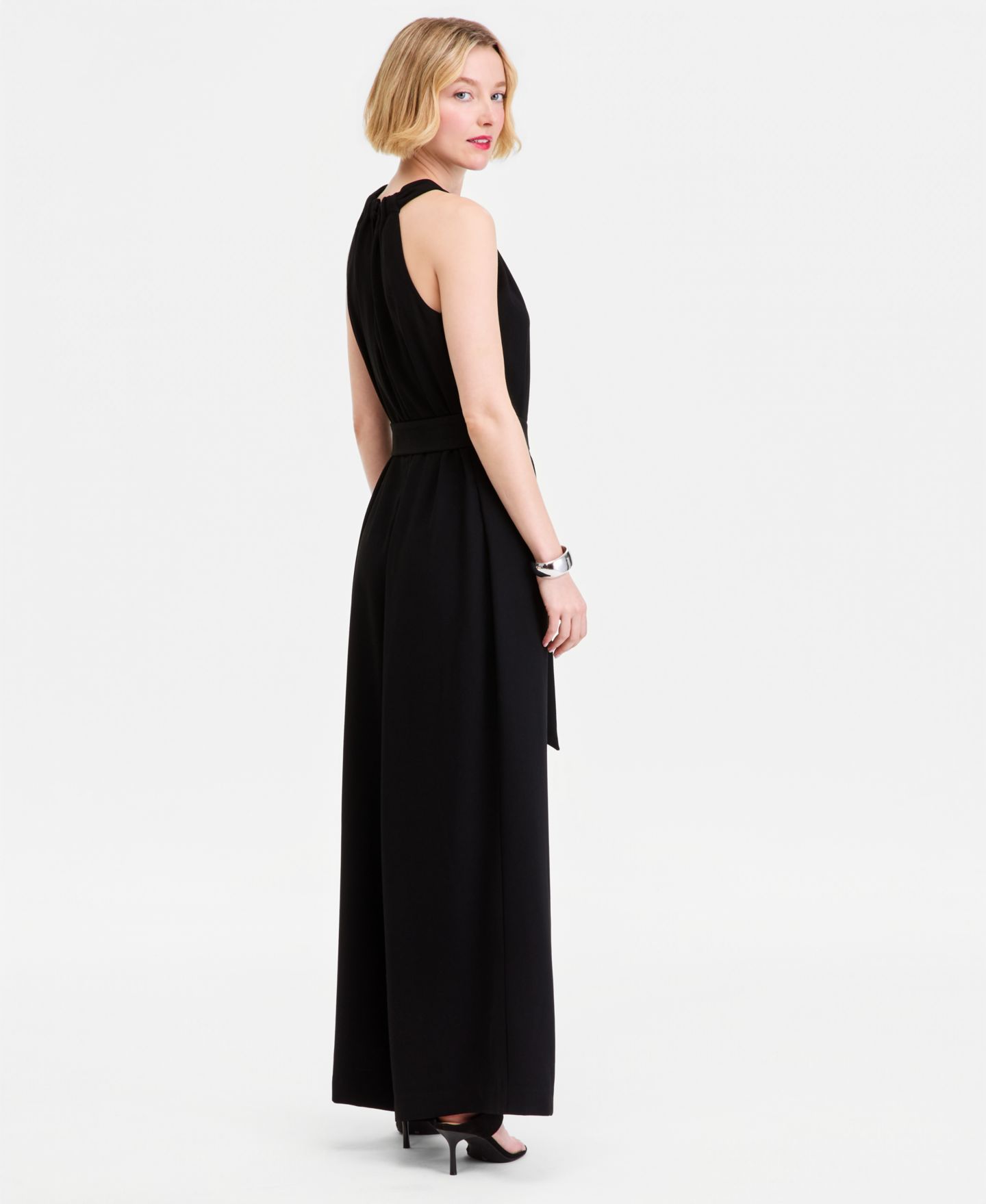 Женский комбинезон I.N.C. International Concepts Halter-Neck Sleeveless Wide-Leg Jumpsuit, цвет: Глубокий чёрный — фото 4