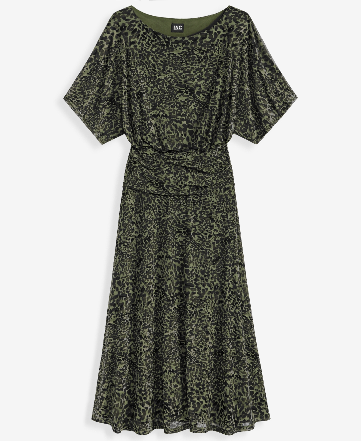 I.n.c. International Concepts Women's Elbow-Sleeve Printed Mesh Midi Dress, Macy's Exclusive