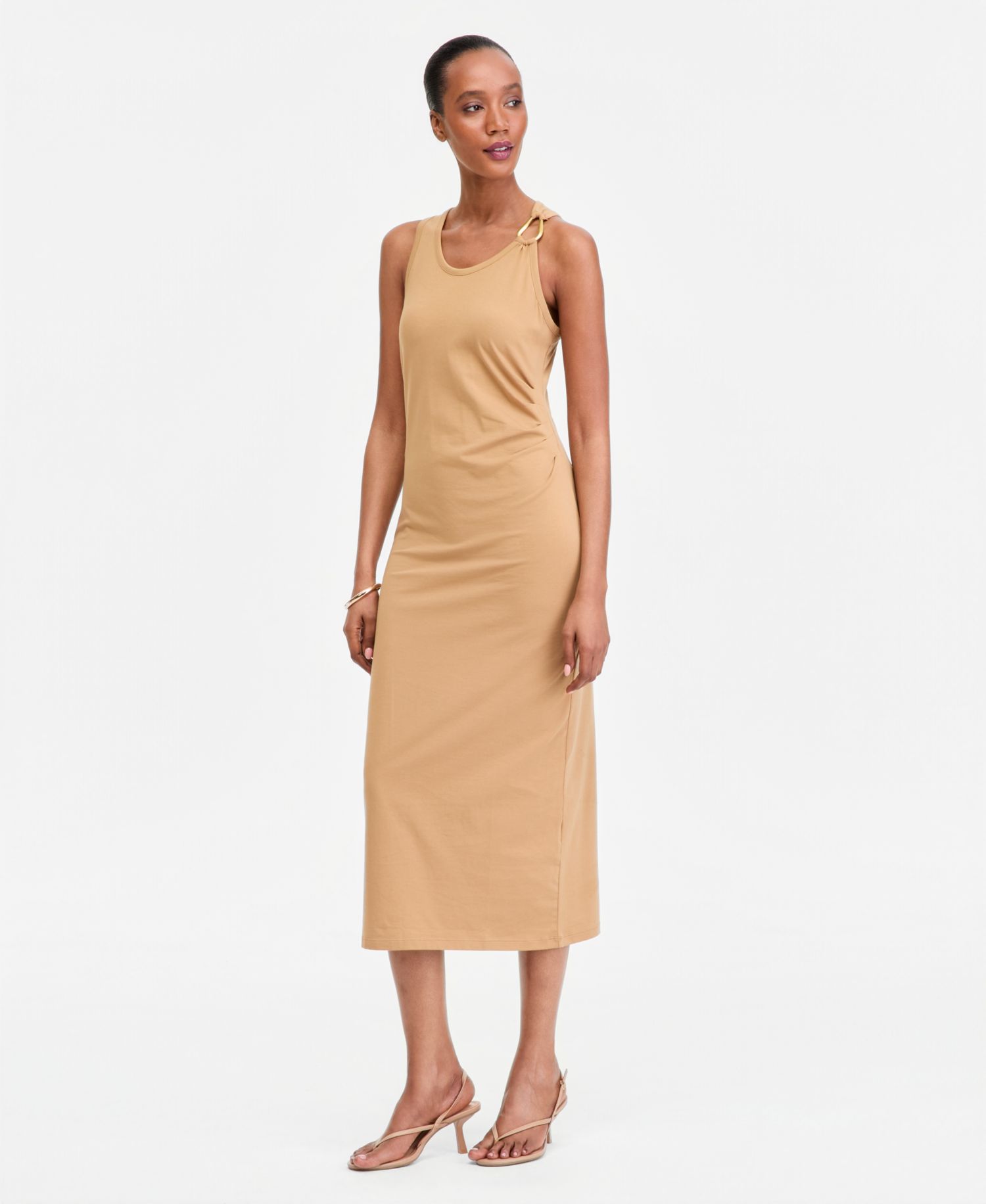 Women's Hardware-Strap Knit Midi Dress