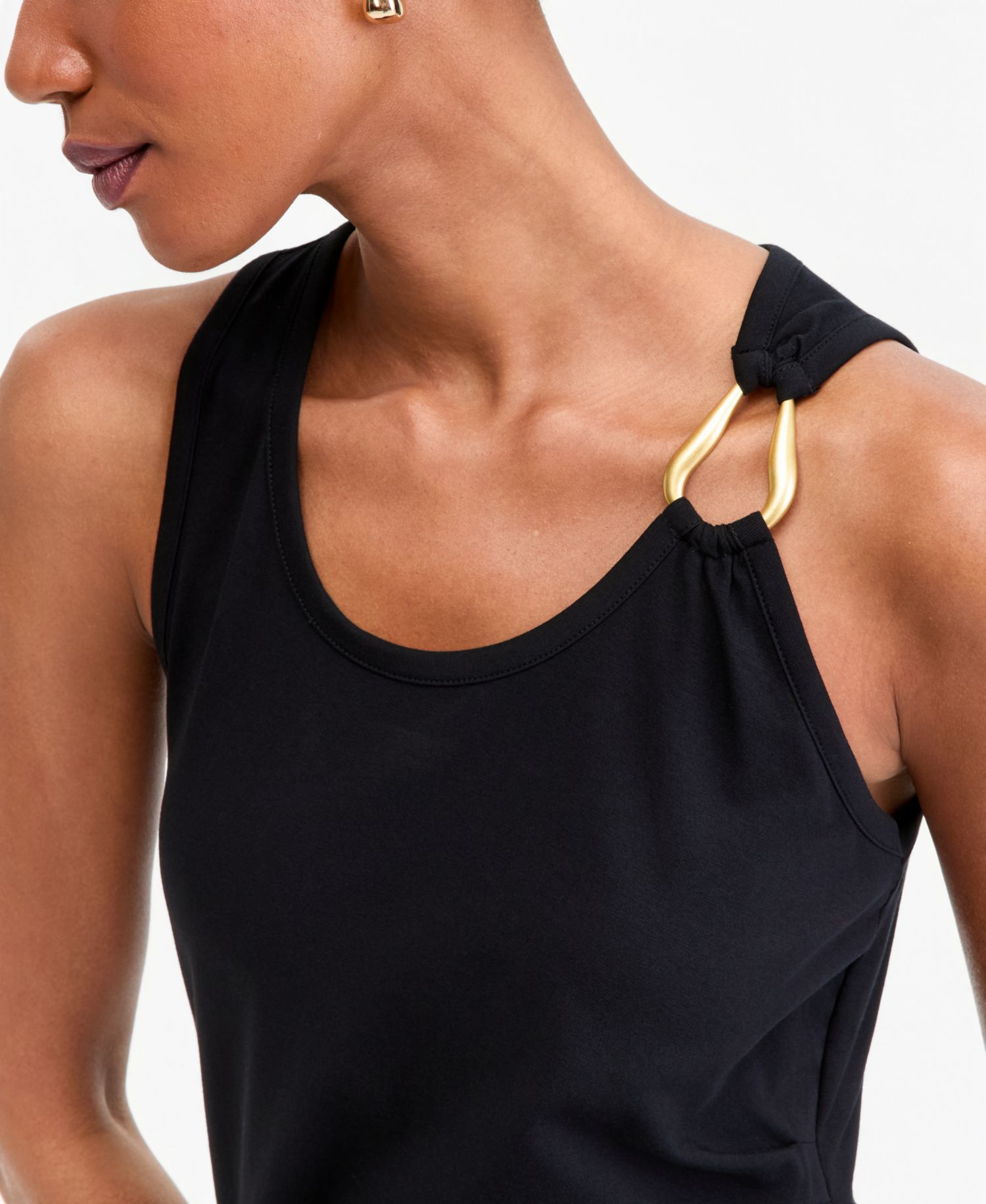 Women's Hardware-Strap Knit Midi Dress