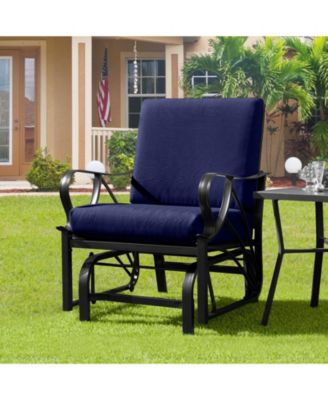 Patio Glider Rocking Chair with Thick Cushion and Armrests
