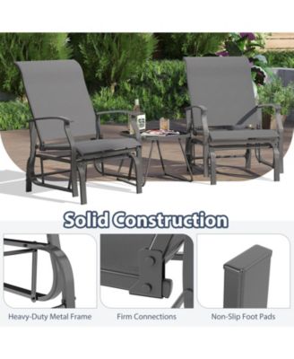 Outdoor Glider Chairs Set of Two with Ergonomic Seating