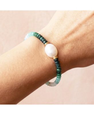  Ombre Bead Pearl Bracelet 14K Gold