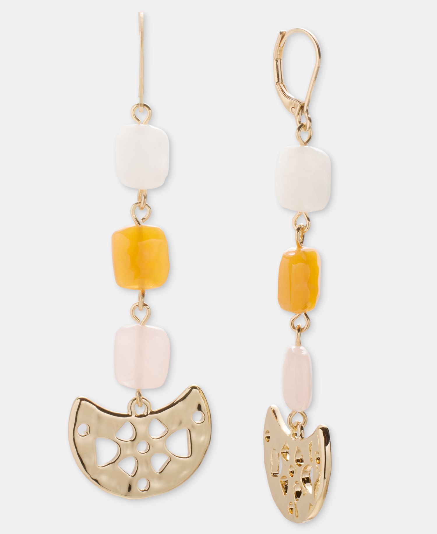 Gold-Tone Linear Beaded Drop Earrings