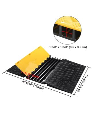 Rubber Cable Protector Ramp 5 Channel Heavy Duty ADA Compliant Driveway Road Hump Wire Cord Cover