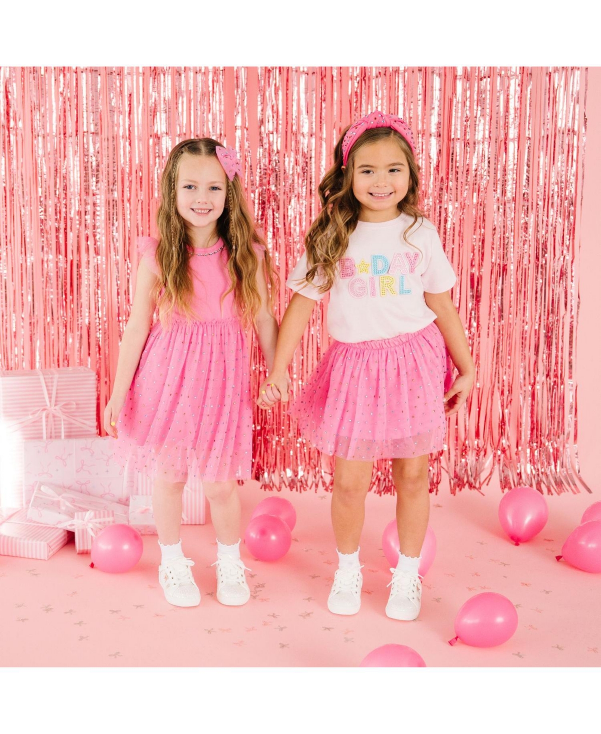 Sweet Wink Little Girls Raspberry Rhinestone Short Sleeve Tutu Dress